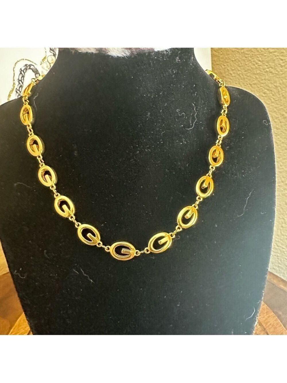 Givenchy Gold-Tone Logo Chain Necklace 15”